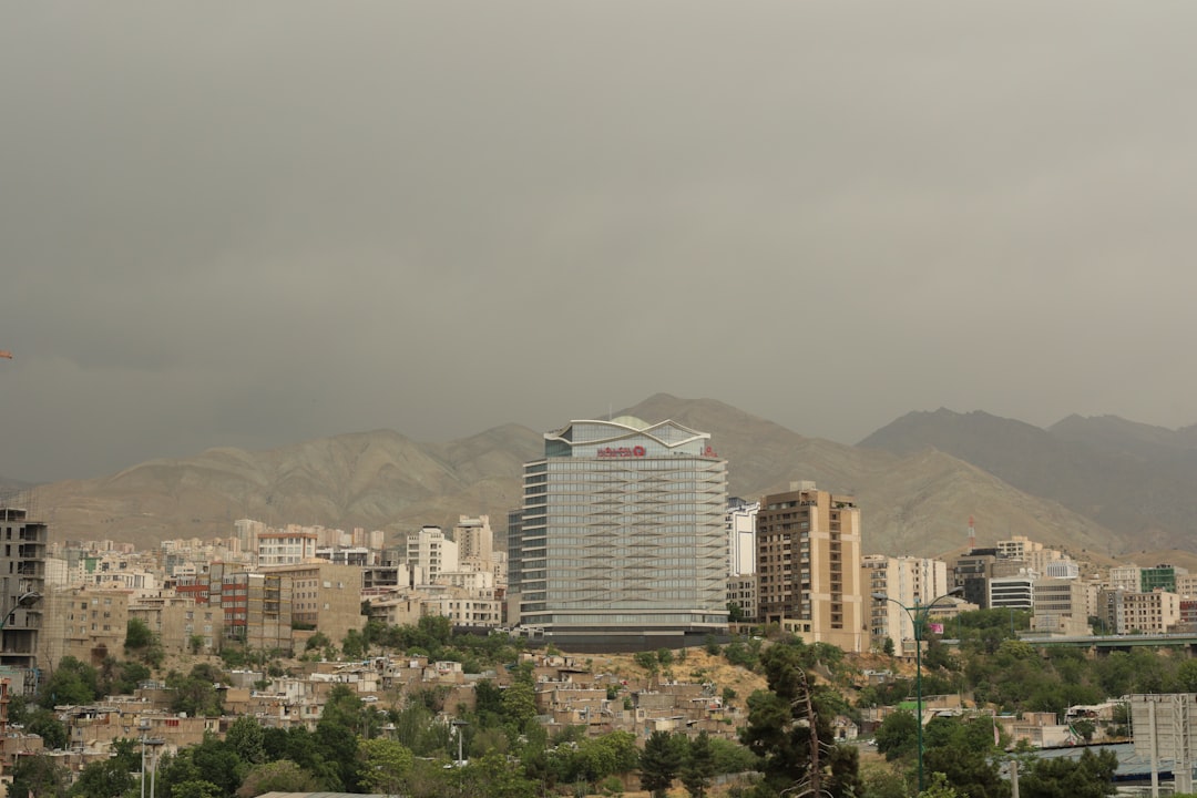 Government buildings in Tehran at dawn