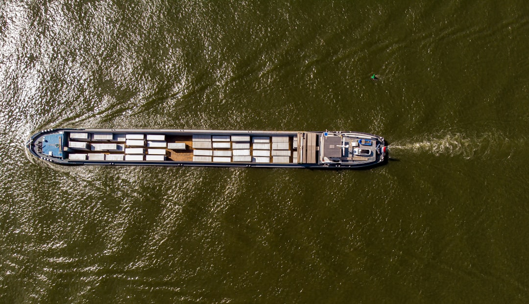 Commercial ships in transit