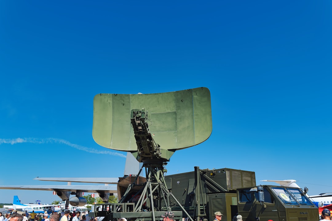 Air defense radar installation at military base