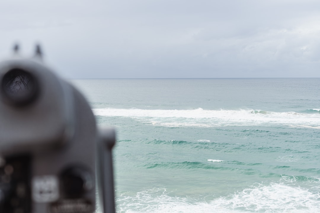 A view of the ocean surface through a periscope.