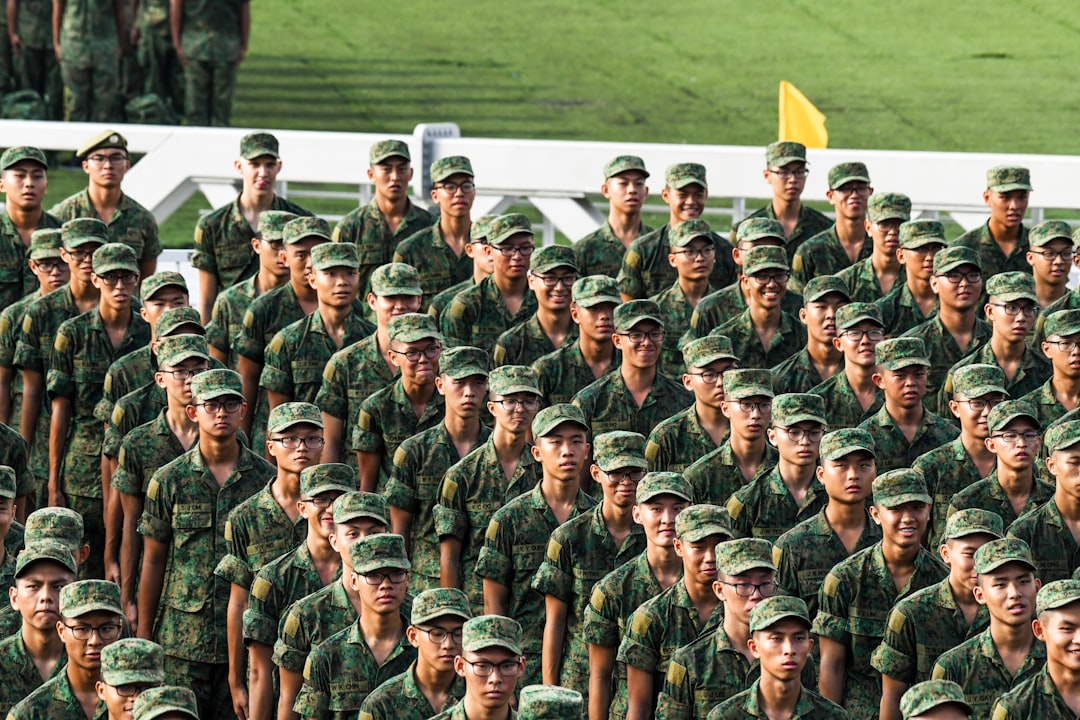 Military personnel during basic training exercises