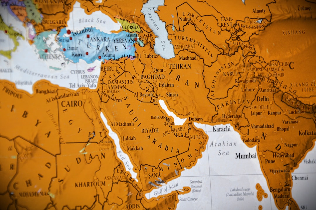 Strategic map showing Middle East diplomatic tensions