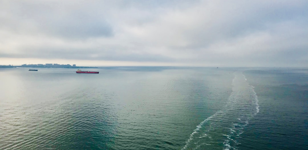 Aerial view of empty shipping lanes