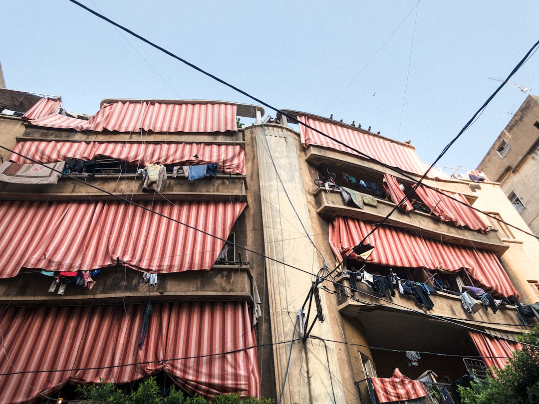 Damaged buildings in Beirut following strikes