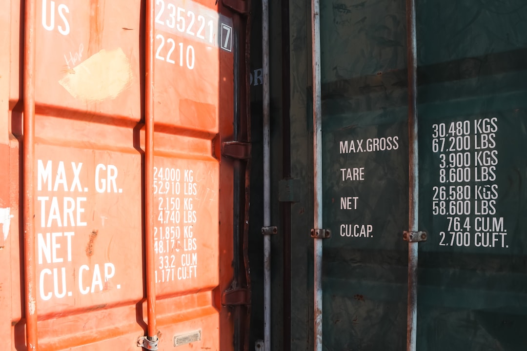 Aerial view of a busy cargo shipping port.