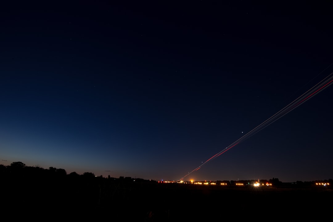 Air defense system activity in the night sky