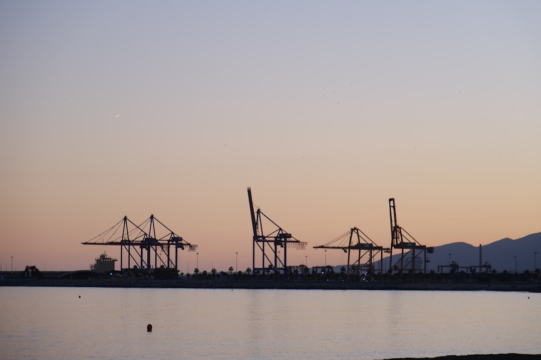 Commercial port infrastructure in the Middle East.
